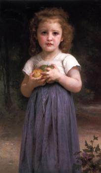 威廉 阿道夫 佈格羅 手裡拿著蘋果的小女孩